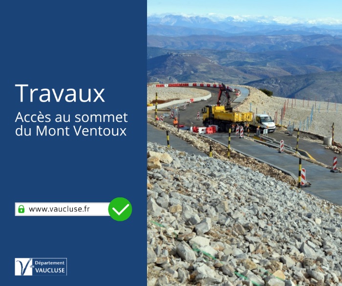 Werkzaamheden op de top van de Ventoux. Bron: vaucluse.fr.