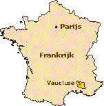 kaart Frankrijk met aanduiding Vaucluse
