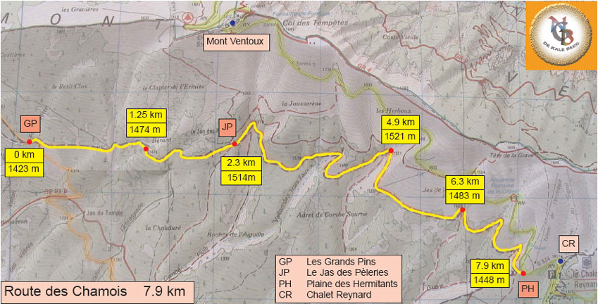 Kaart 2: de Route des Chamois